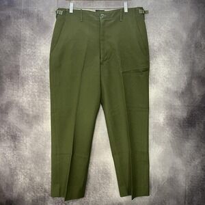 Vintage US Army Wool Field Pants Mens Large Olive Green M-1951 Cold Weather 50s